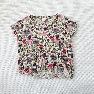 Rachel Zoe Women's Floral Short Sleeve Shirt Cottage Core 100% Linen Size 1X